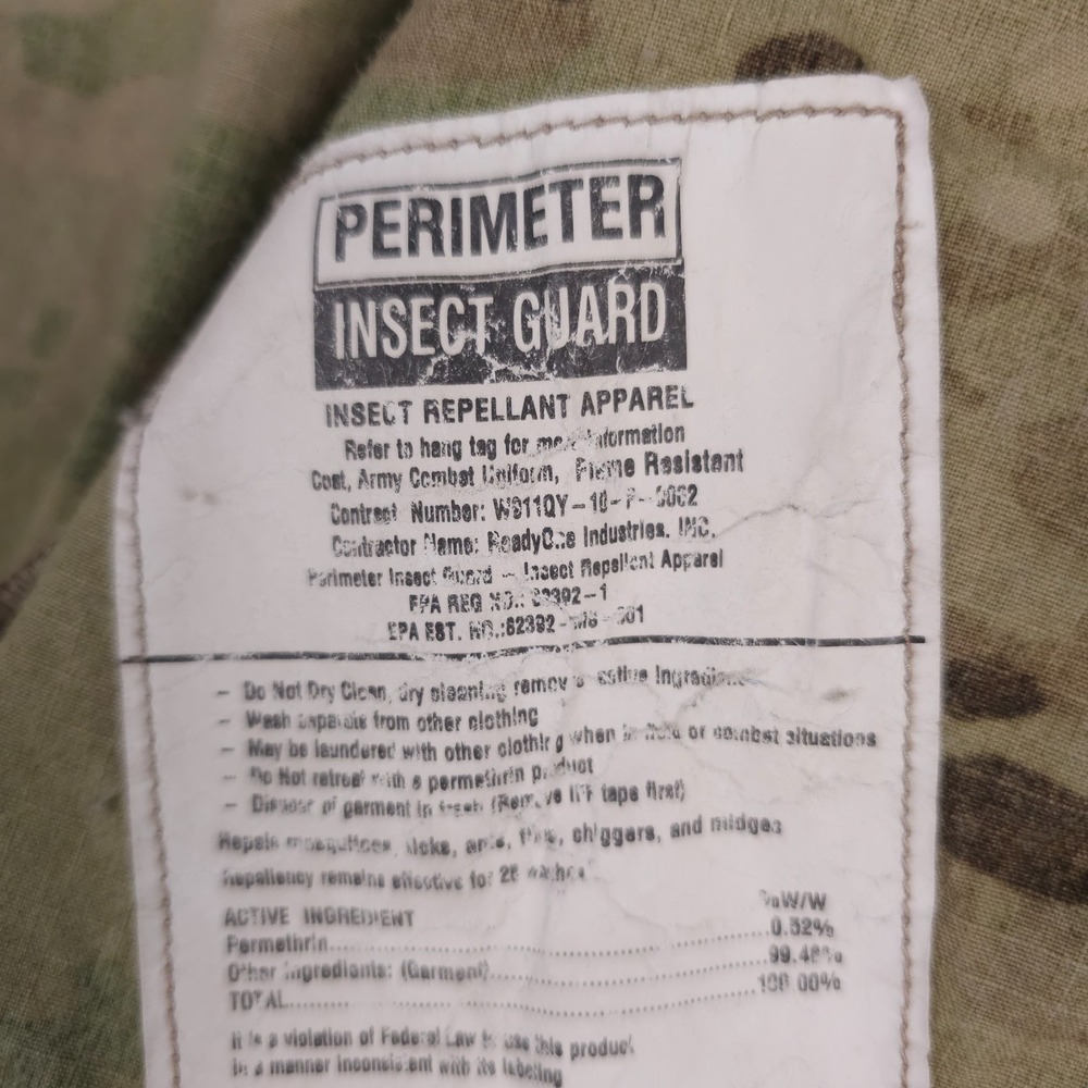 US Army Jacket Mens Medium Long Green Camo ACU Coat Insect Repellant Rip Stop - Picture 6 of 16